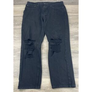 Levi's 531 Men Jeans 36 X 29 Black Denim Athletic Slim Stretch Factory Distresse